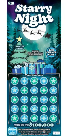 Starry Night Idaho scratch game ticket