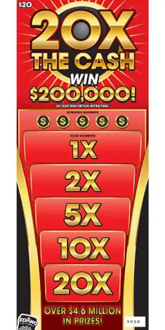 20X The Cash Idaho scratch game ticket