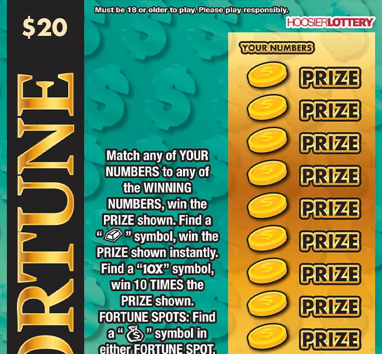 $500,000 FORTUNE Indiana scratch-off ticket