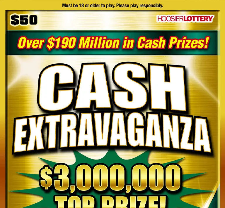 CASH EXTRAVAGANZA Indiana scratch-off ticket