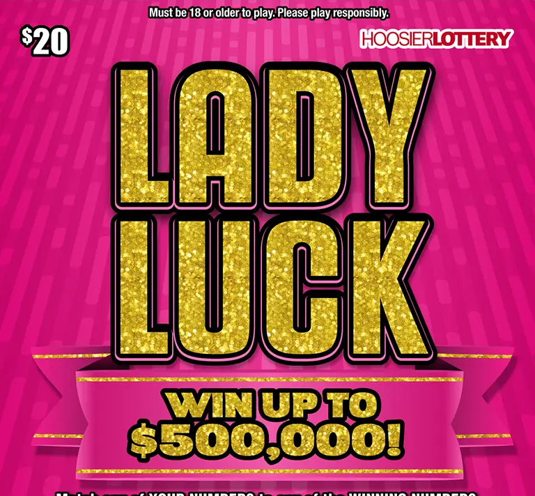 LADY LUCK Indiana scratch-off ticket