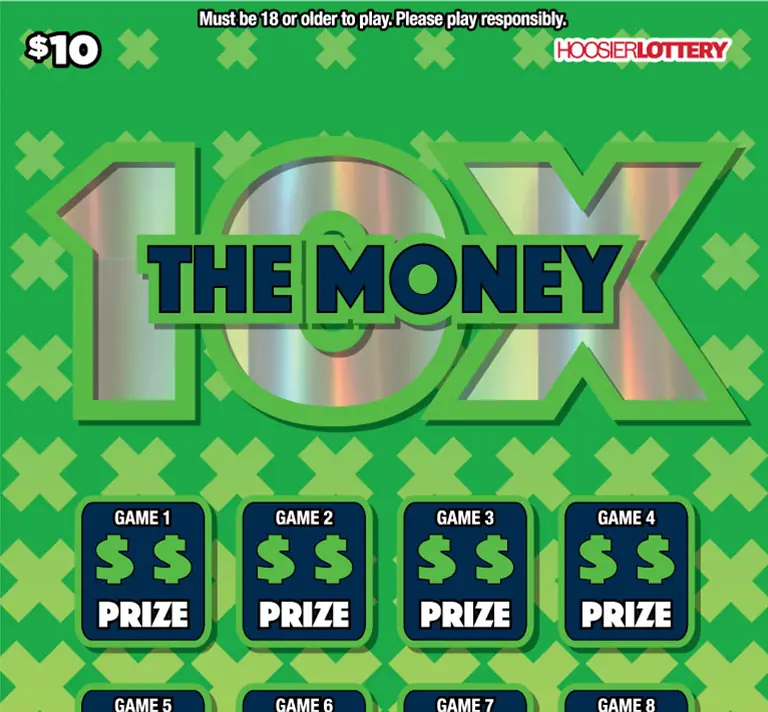 10X THE MONEY Indiana scratch-off ticket