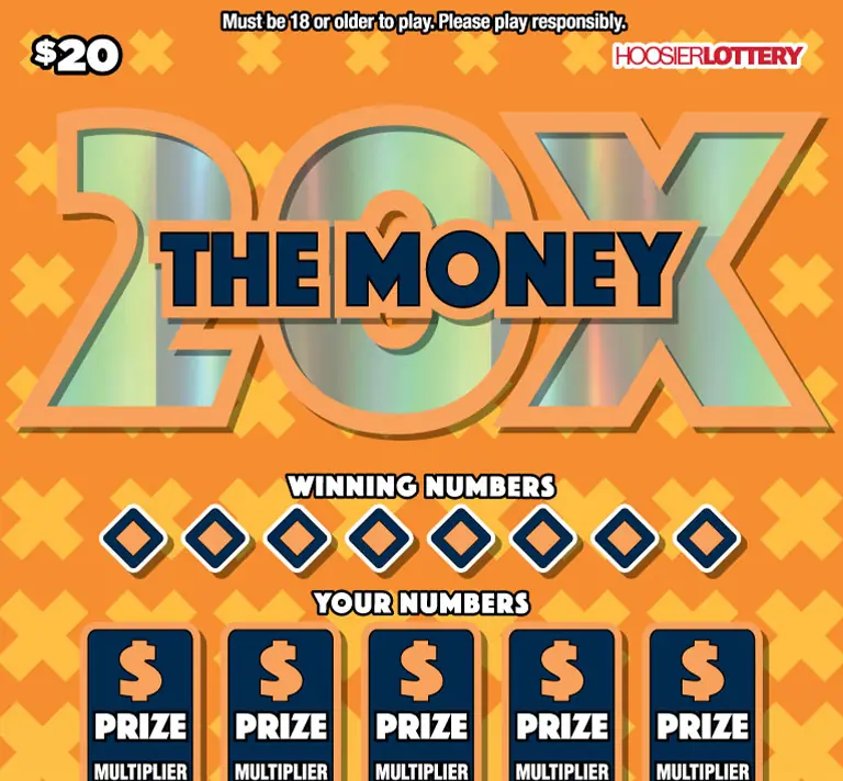20X THE MONEY Indiana scratch-off ticket