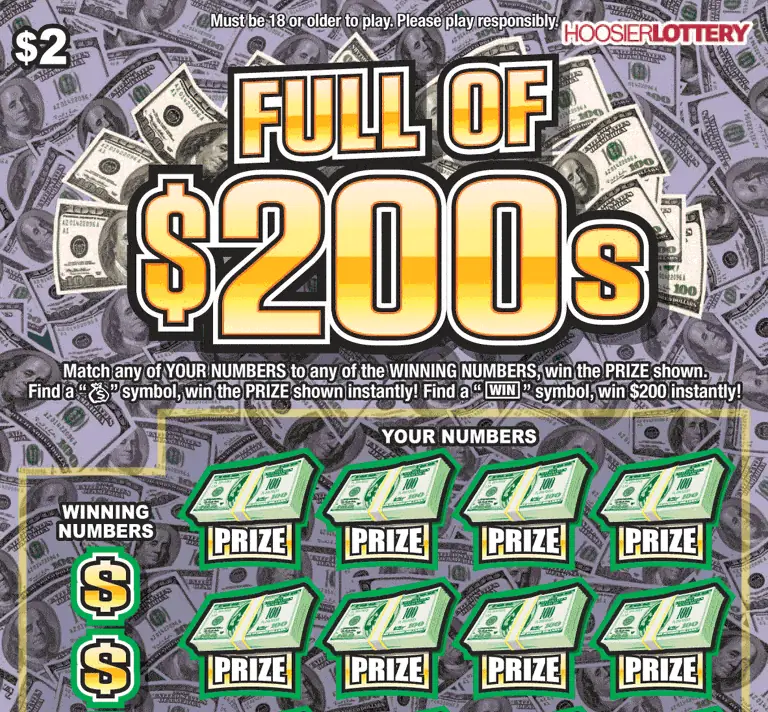 FULL OF $200s Indiana scratch-off ticket