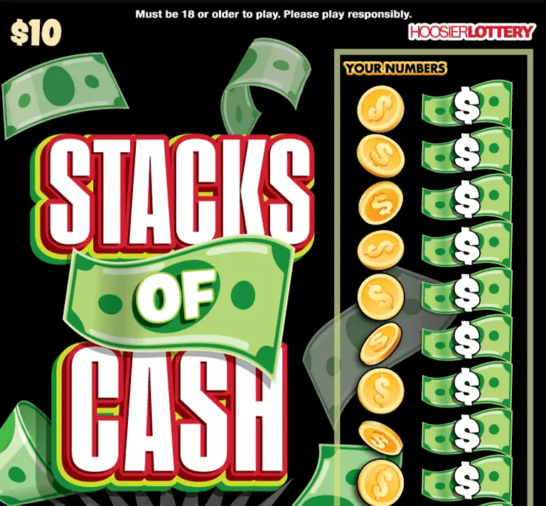 STACKS OF CASH Indiana scratch-off ticket