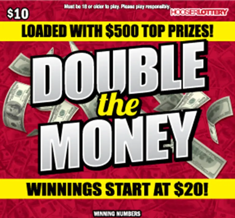 DOUBLE THE MONEY Indiana scratch-off ticket