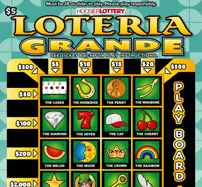 LOTERIA GRANDE Indiana scratch-off ticket