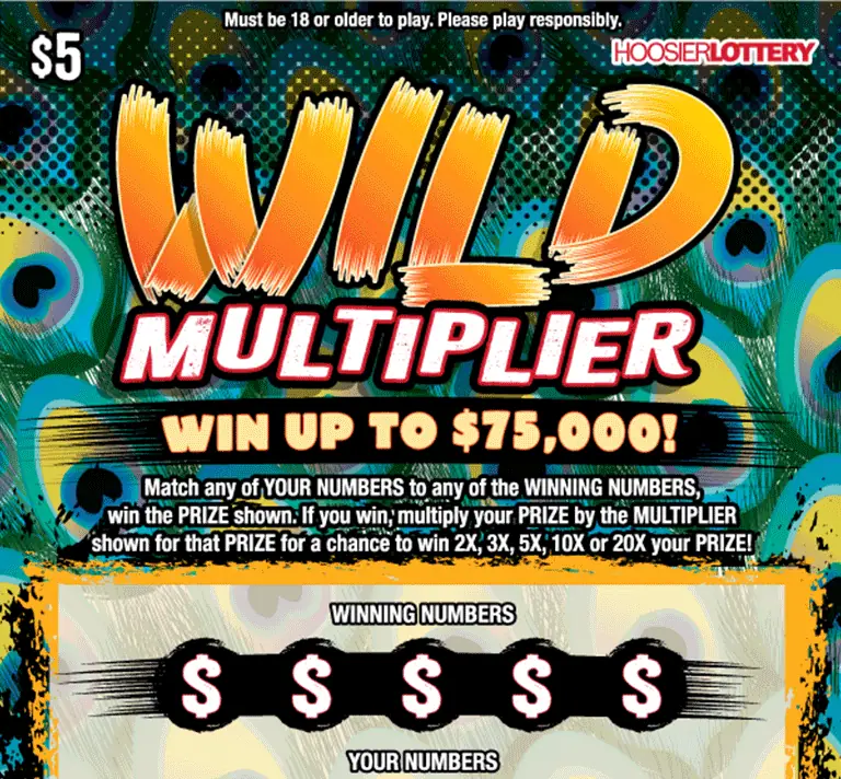WILD MULTIPLIER Indiana scratch-off ticket