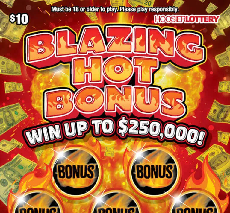 BLAZING HOT BONUS Indiana scratch-off ticket