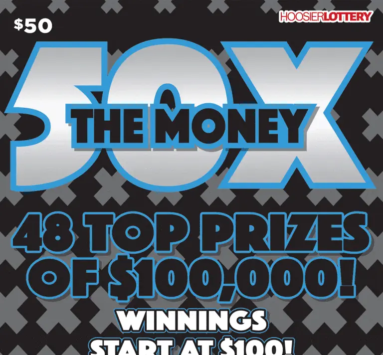 50X THE MONEY Indiana scratch-off ticket