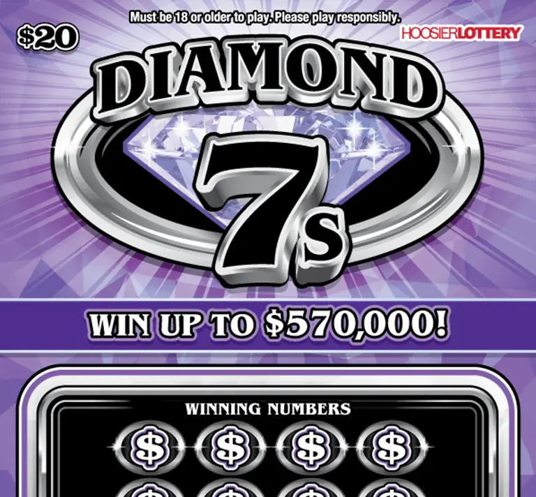 DIAMOND 7s Indiana scratch-off ticket