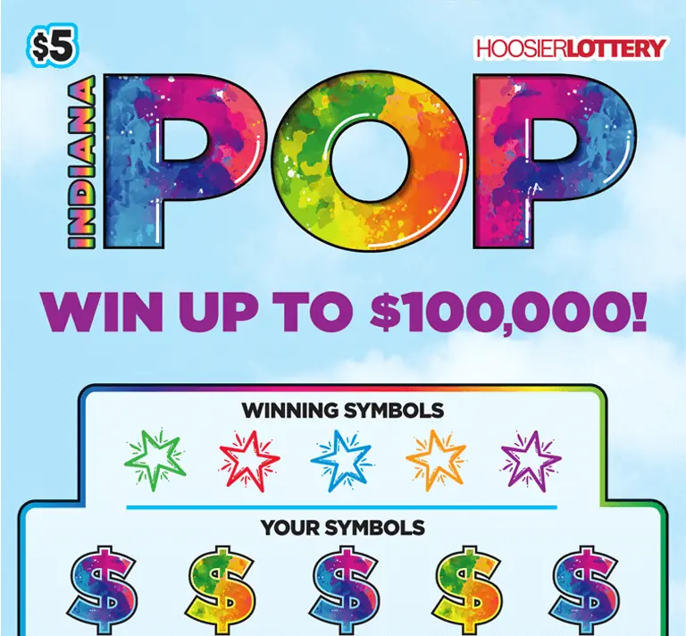 INDIANA POP Indiana scratch-off ticket