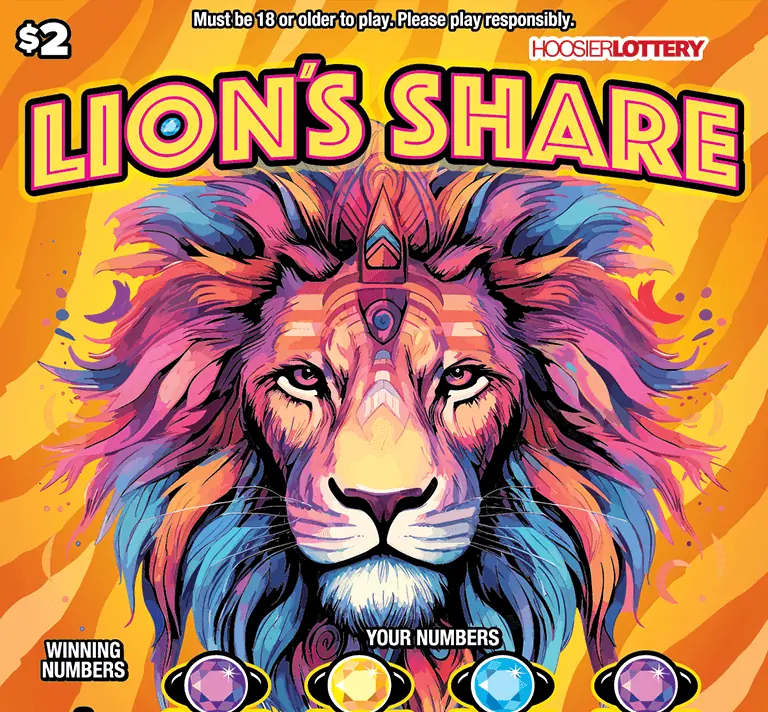 LION'S SHARE Indiana scratch-off ticket