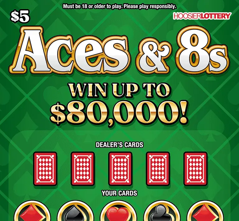 ACES & 8s Indiana scratch-off ticket