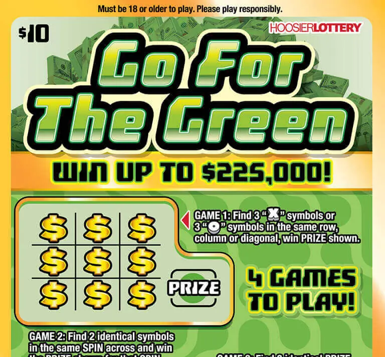 GO FOR THE GREEN Indiana scratch-off ticket