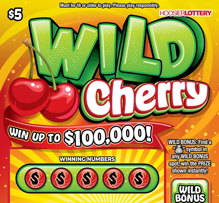 WILD CHERRY Indiana scratch-off ticket