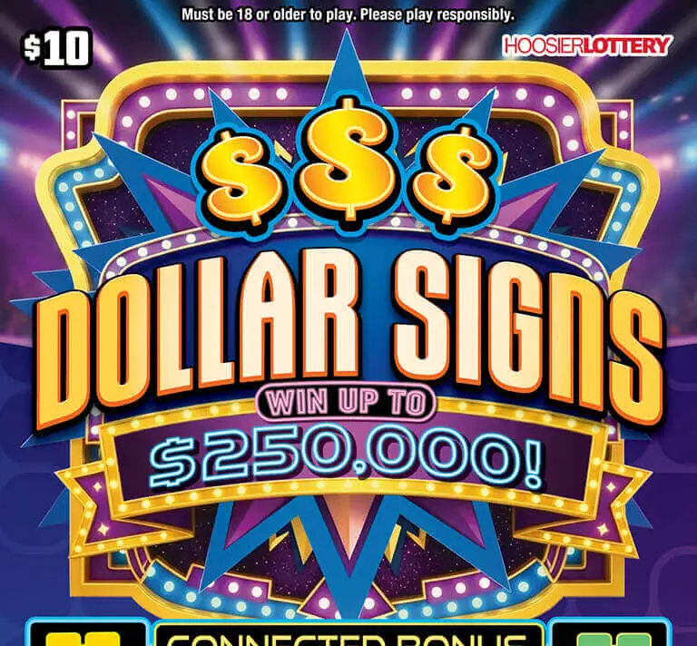 DOLLAR SIGNS Indiana scratch-off ticket