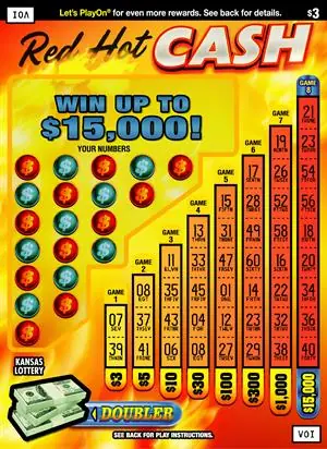 Red Hot Cash Kansas scratch ticket ticket