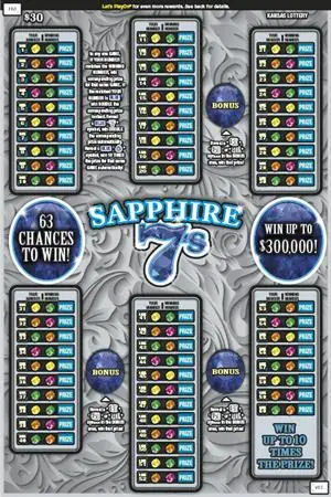 Sapphire 7s Kansas scratch ticket ticket