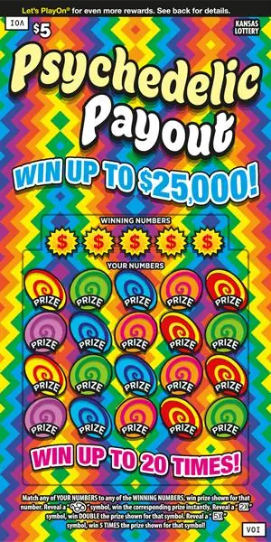 Psychedelic Payout Kansas scratch ticket ticket