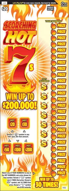 Scorching Hot 7s Kansas scratch ticket ticket
