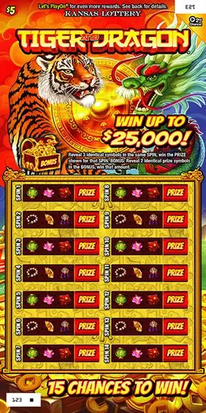 Tiger And Dragon Kansas scratch ticket ticket