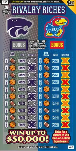 Rivalry Riches Kansas scratch ticket ticket