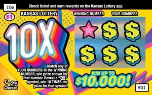 10x Kansas scratch ticket ticket