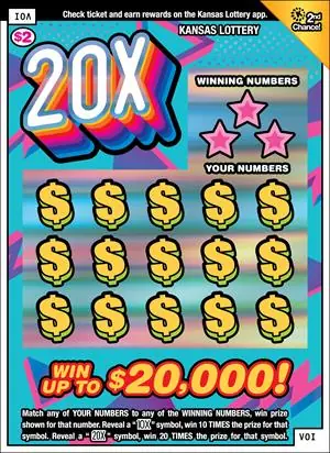 20x Kansas scratch ticket ticket