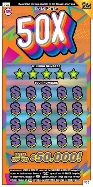 50x Kansas scratch ticket ticket