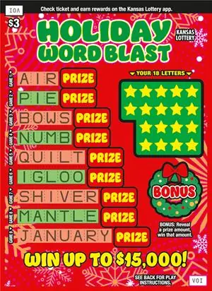 Word Blast Series Kansas scratch ticket ticket