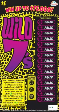 Wild 7's Kentucky scratch-off ticket