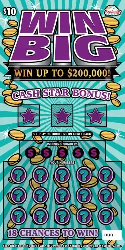 Win Big Kentucky scratch-off ticket