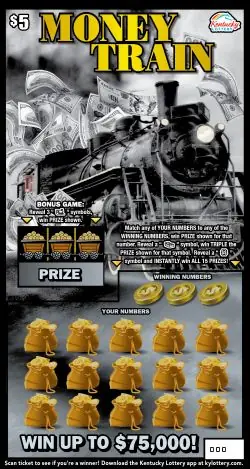 Money Train Kentucky scratch-off ticket
