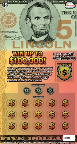Lincoln Kentucky scratch-off ticket