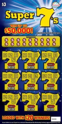 Super 7's Kentucky scratch-off ticket