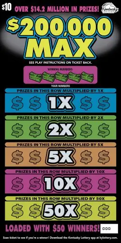 $200,000 Max Kentucky scratch-off ticket
