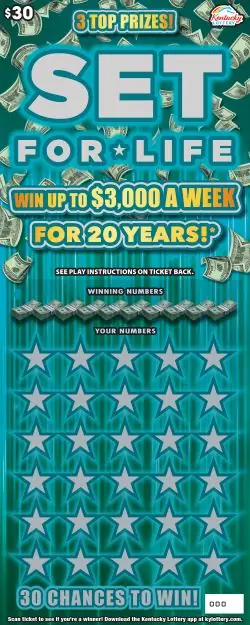 $30 Set For Life Kentucky scratch-off ticket