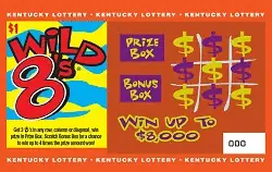 Wild 8's Kentucky scratch-off ticket