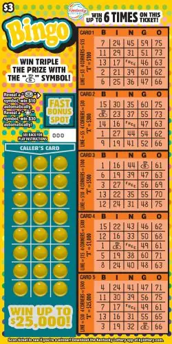 Bingo Kentucky scratch-off ticket