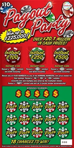 Payout Party Kentucky scratch-off ticket