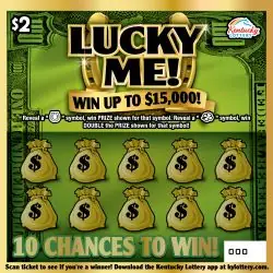 Lucky Me! Kentucky scratch-off ticket
