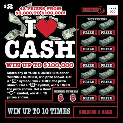 I Love Cash Massachusetts scratch ticket ticket