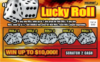 LUCKY ROLL Massachusetts scratch ticket ticket