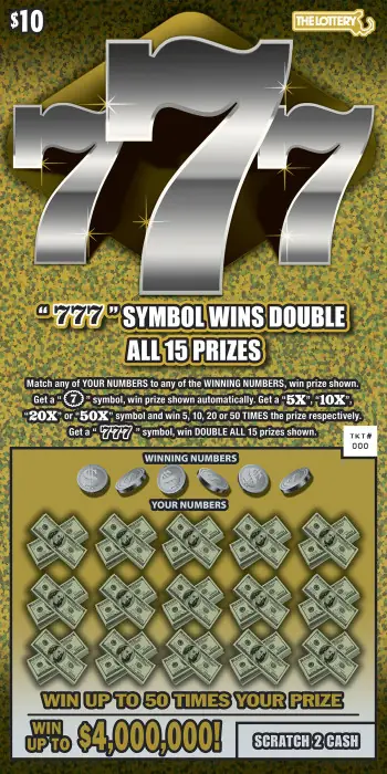 777 Massachusetts scratch ticket ticket