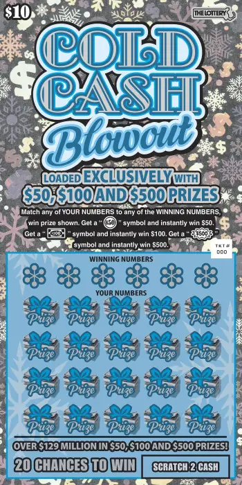 Cold Cash Blowout Massachusetts scratch ticket ticket