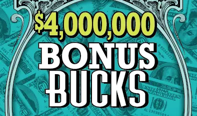 $4,000,000 BONUS BUCKS Massachusetts scratch ticket ticket