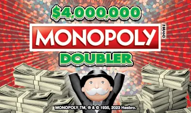 $4,000,000 Monopoly Doubler Massachusetts scratch ticket ticket