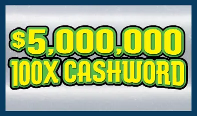 $5,000,000 100X CASHWORD 2024 Massachusetts scratch ticket ticket