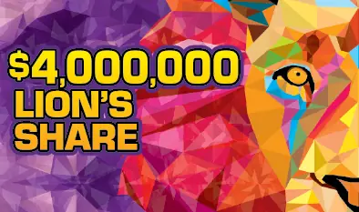 $4,000,000 LION’S SHARE Massachusetts scratch ticket ticket